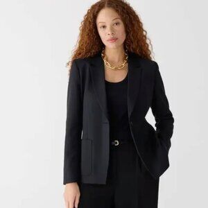 J.Crew Helena Black Blazer Jacket in City Twill Stretch  NWT Sz 14